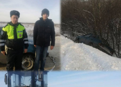 В Эртильском районе сотрудники ГИБДД помогли водителю, съехавшему в кювет