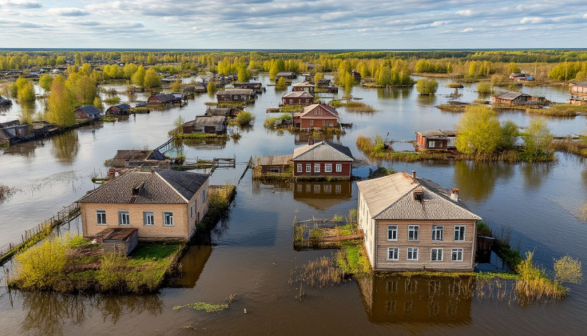 В Воронежской области под воду ушли мост, приусадебные участки и жилые дома