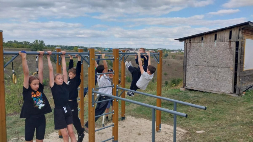 В Боброве активисты установили спорткомплекс для занятий воркаутом